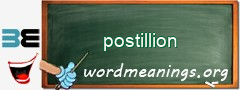 WordMeaning blackboard for postillion